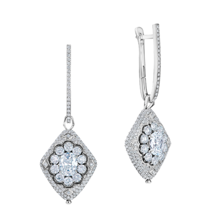 Серьги с бриллиантами, белое золото 1