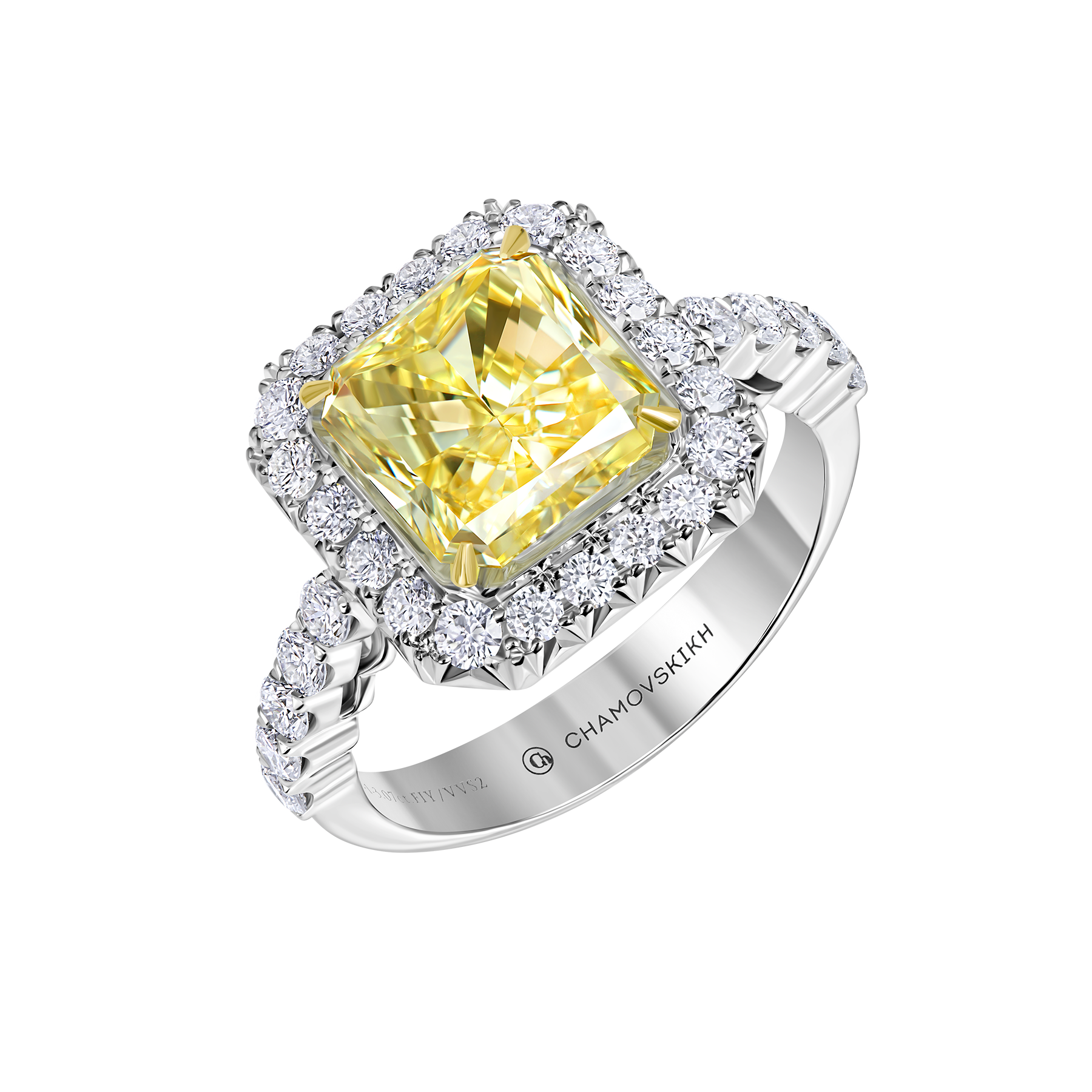 Кольцо с бриллиантами, белое золото