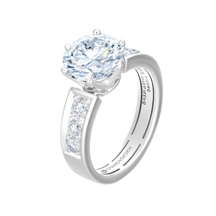 Помолвочное кольцо с бриллиантами, белое золото 1