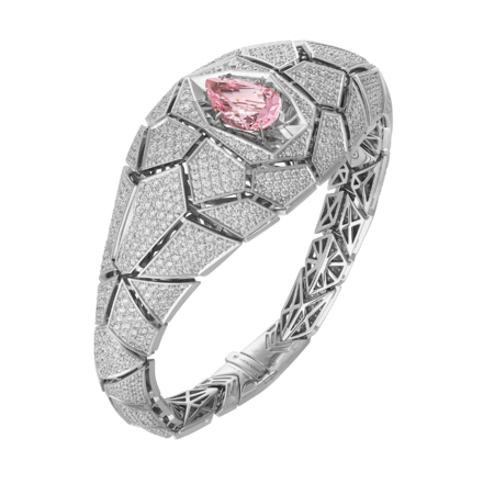 Браслет с морганитом и бриллиантами, белое золото 1