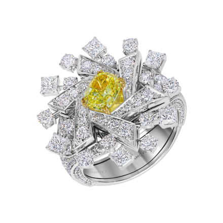 Кольцо с бриллиантами, белое золото 1