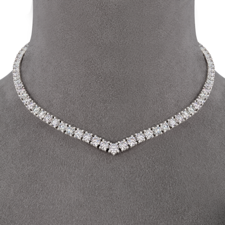 Колье с бриллиантами, белое золото 2