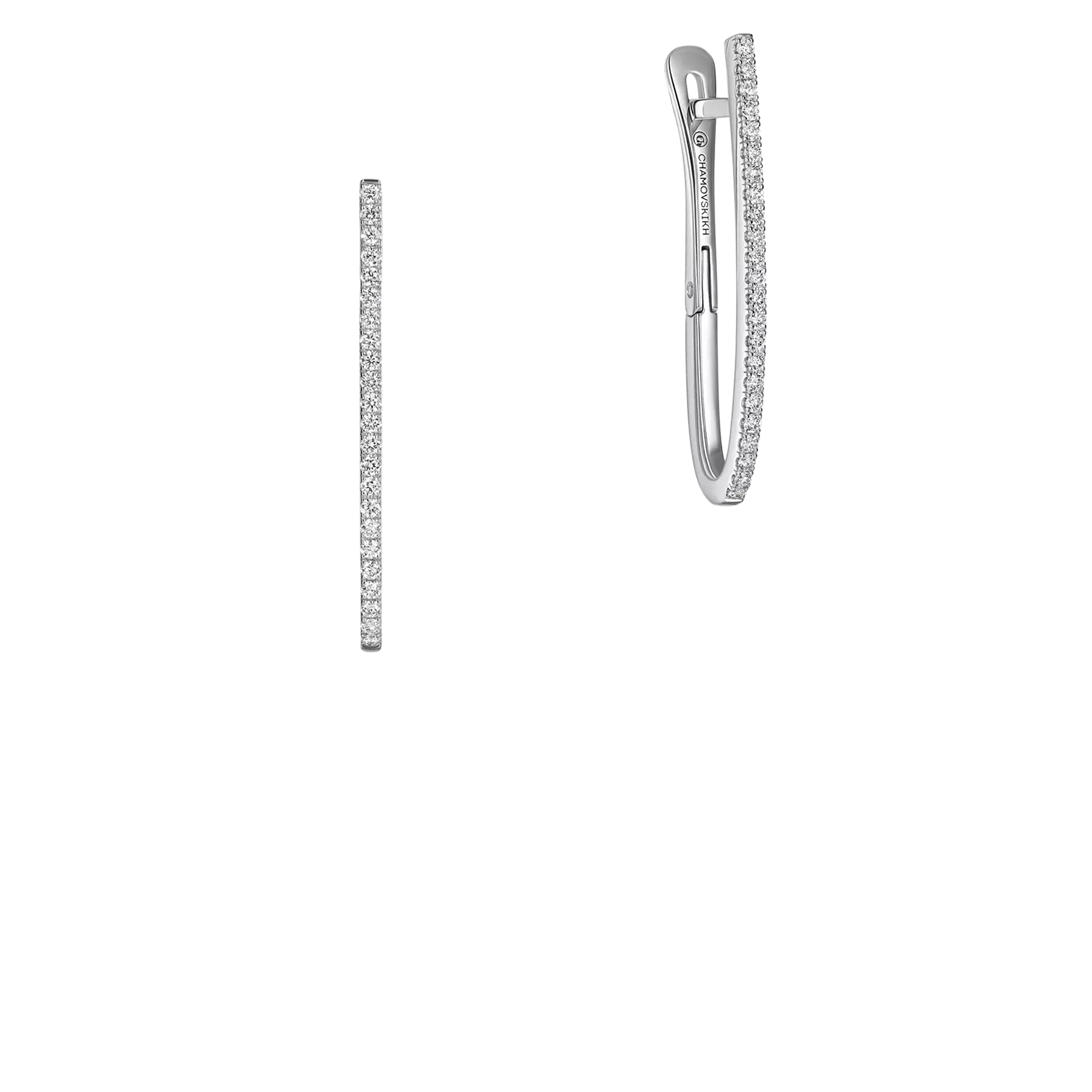 Серьги с бриллиантами, белое золото