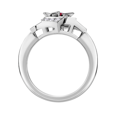 Кольцо с рубином и бриллиантами, белое золото 3