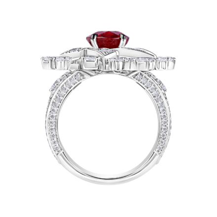 Кольцо с рубином и бриллиантами, белое золото 3