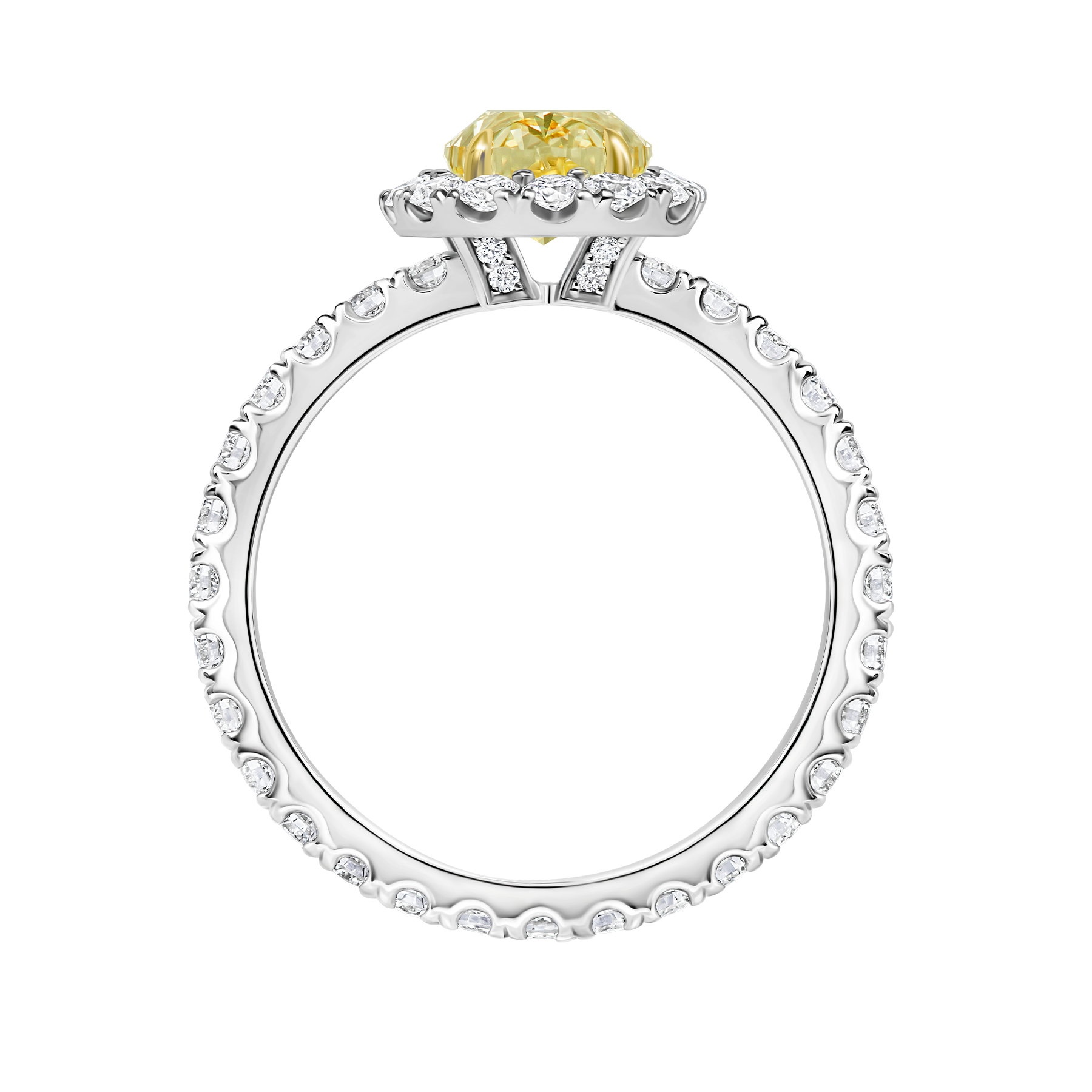 Кольцо с бриллиантами, белое золото