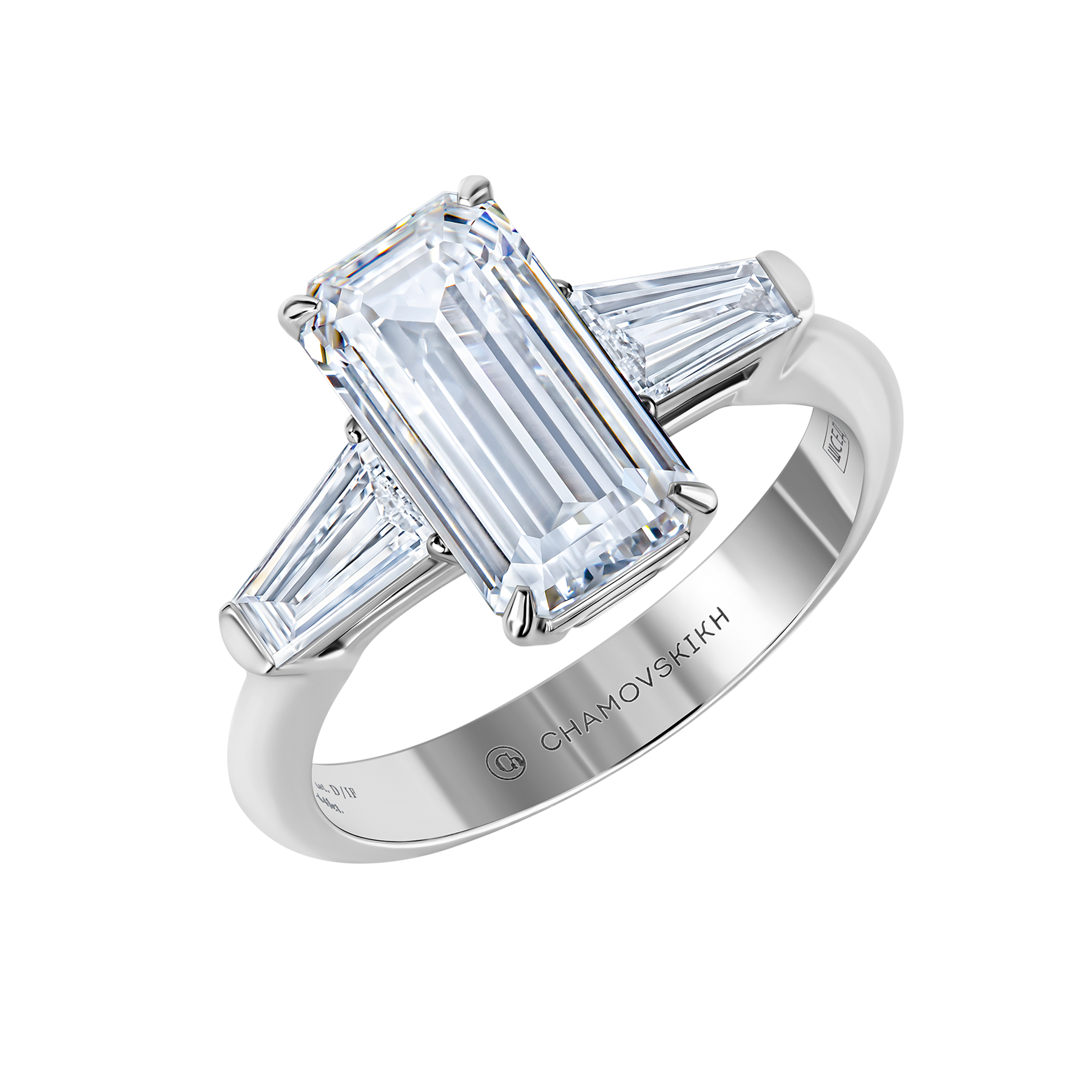 Кольцо с бриллиантами, белое золото