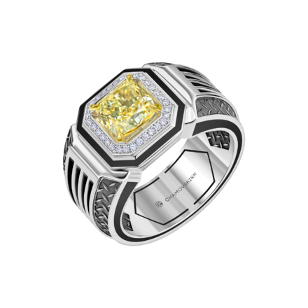 Кольцо с бриллиантами, белое золото, н. керамика 1