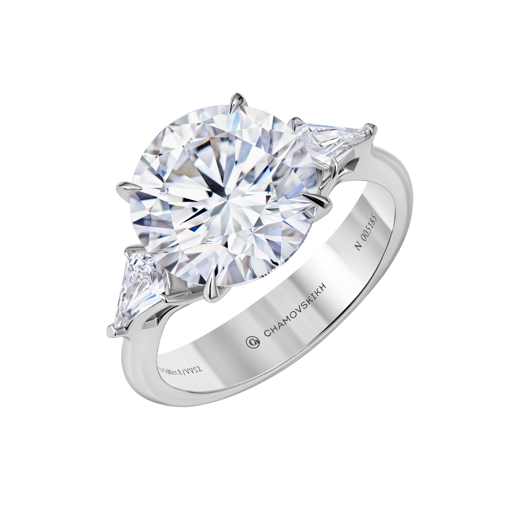 Кольцо с бриллиантами, белое золото