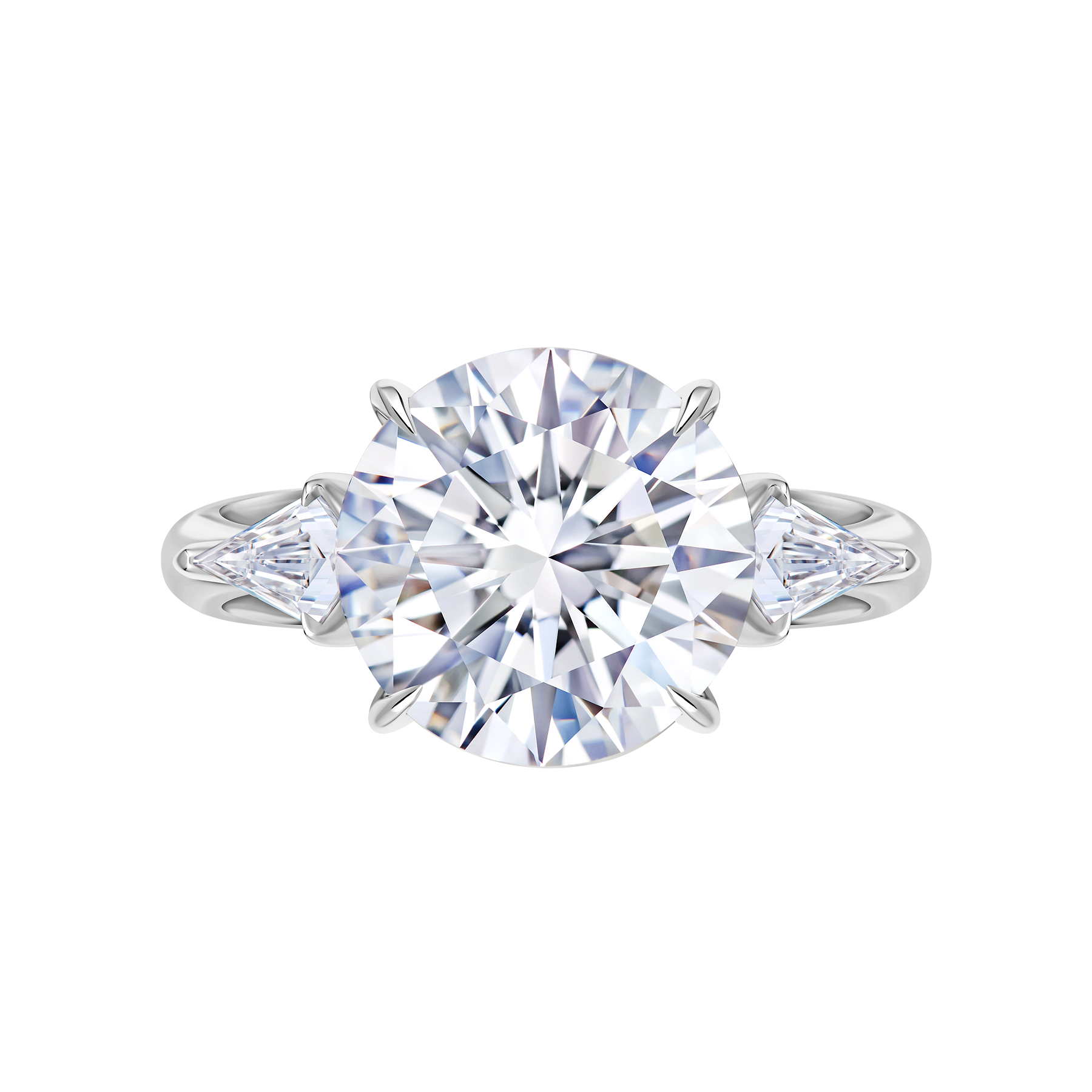 Кольцо с бриллиантами, белое золото