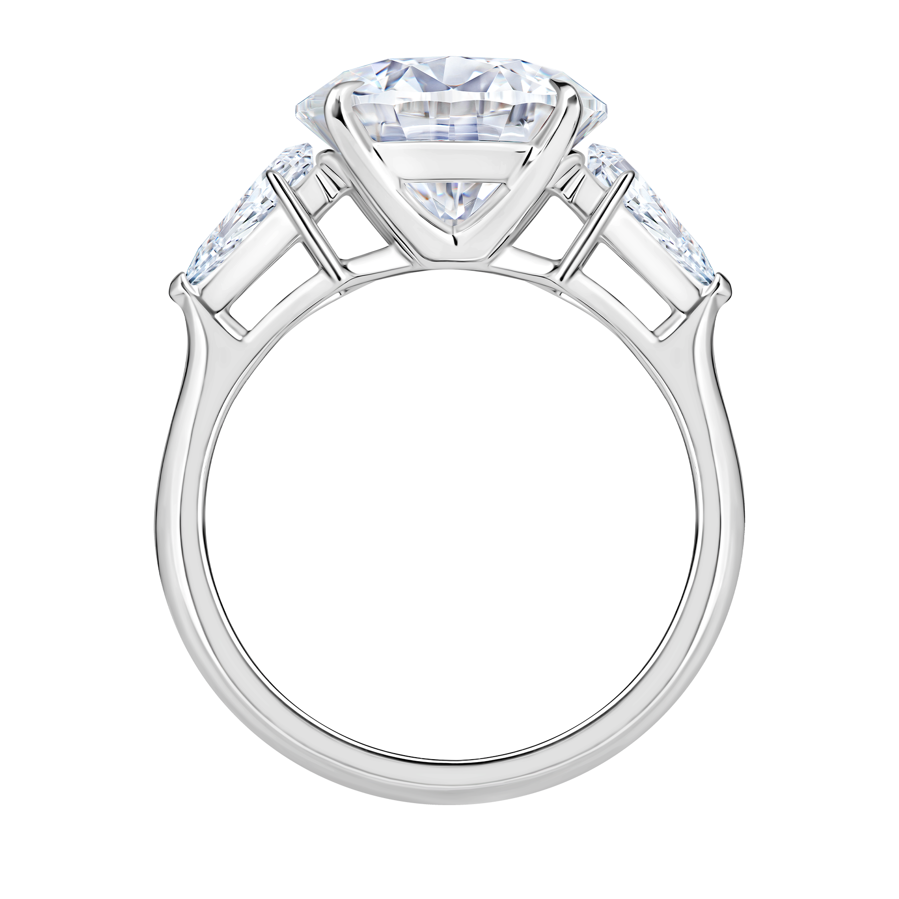 Кольцо с бриллиантами, белое золото