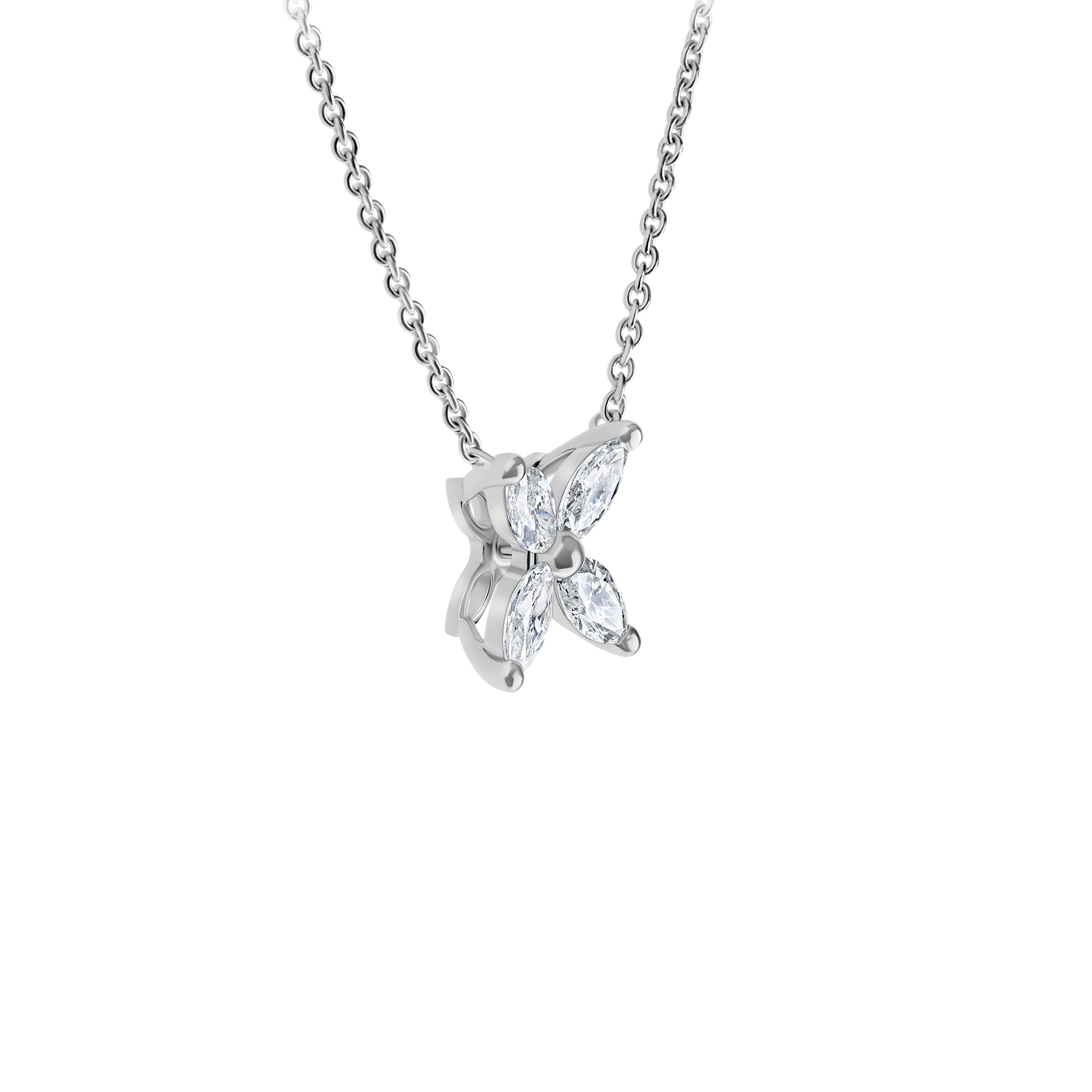 Колье с бриллиантами, белое золото