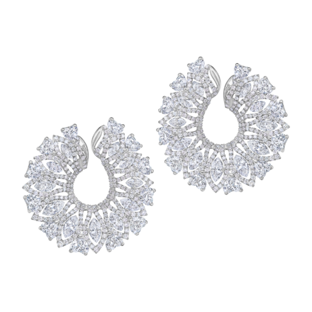 Серьги с бриллиантами, белое золото 2