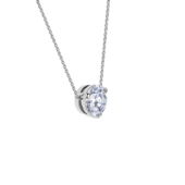 Колье с бриллиантом, белое золото