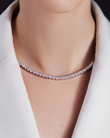 Колье с бриллиантами, белое золото 3