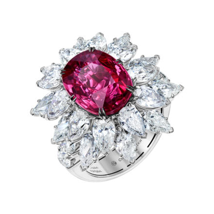 Кольцо с рубином и бриллиантами, белое золото 1