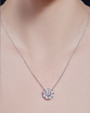 Колье с бриллиантами, белое золото 3