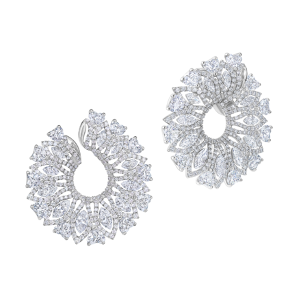 Серьги с бриллиантами, белое золото 1