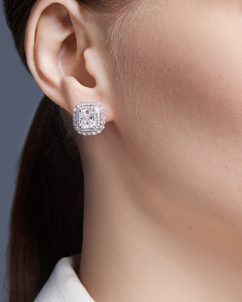 Серьги с бриллиантами, белое золото 2