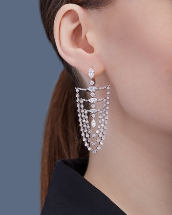 Серьги с бриллиантами, белое золото 3