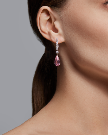 Серьги с морганитами и бриллиантами, белое золото 2