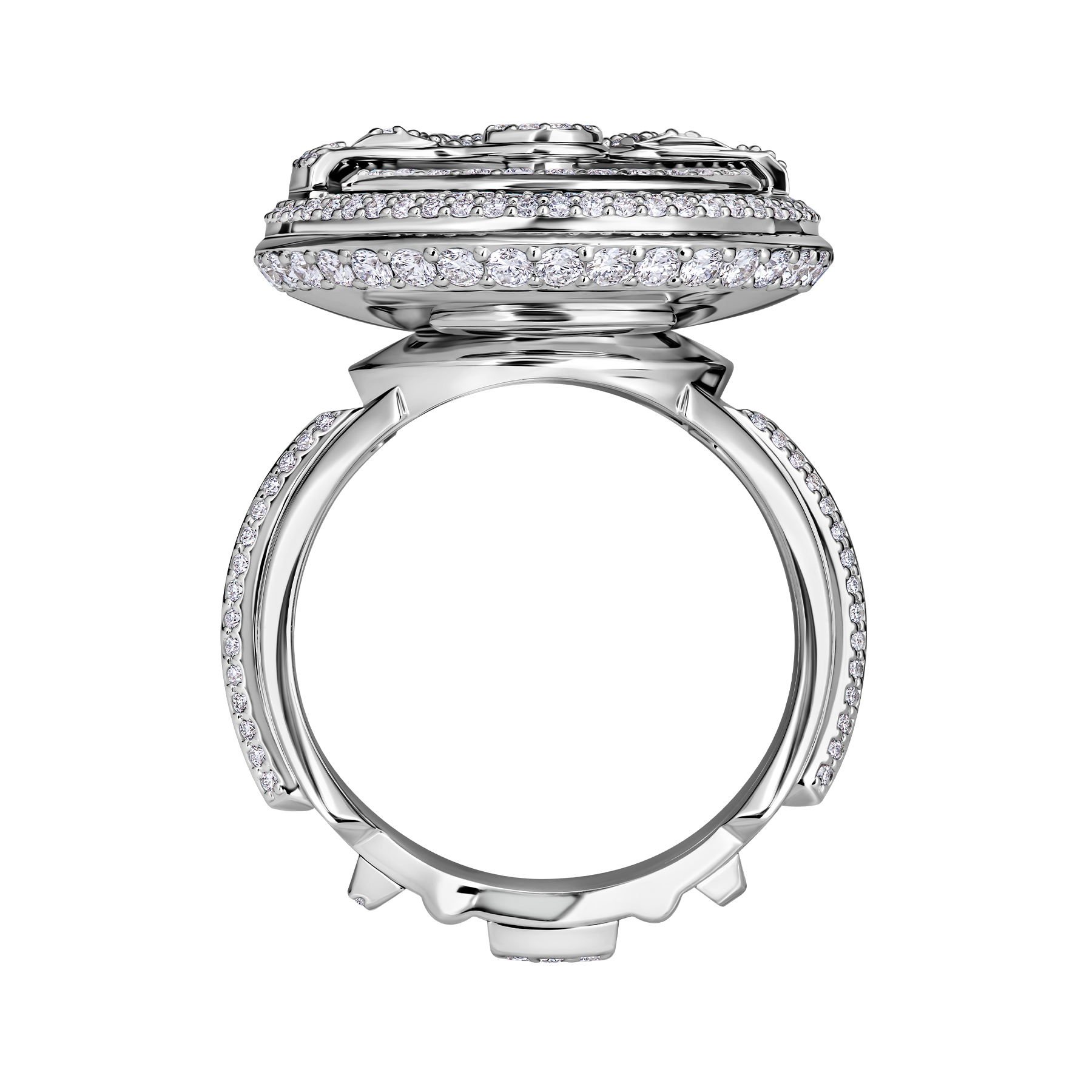 Кольцо с бриллиантами, белое золото