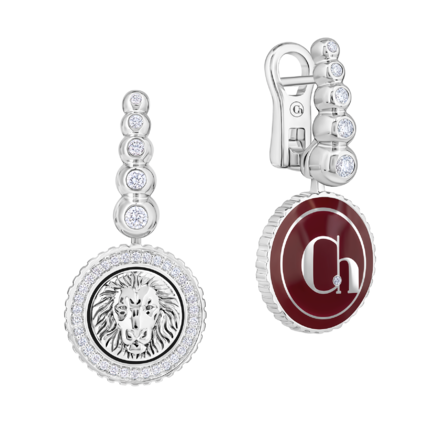 Серьги с бриллиантами, белое золото, нанокерамика 1