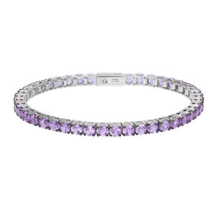 Браслет с розовыми сапфирами, белое золото 1