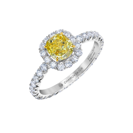 Кольцо с бриллиантами, белое золото 1