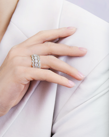 Кольцо с бриллиантами, желтое золото 4