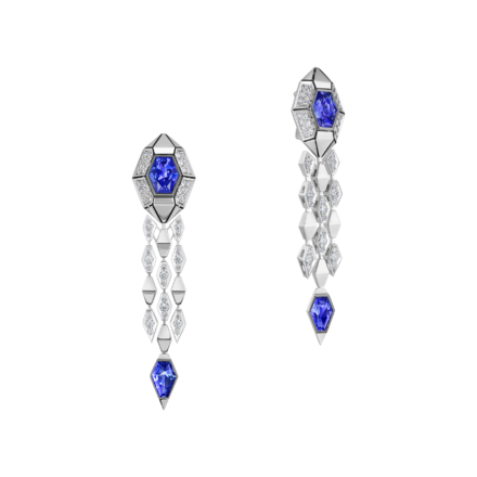 Серьги с танзанитами и бриллиантами, белое золото 1