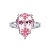 Кольцо с морганитом и бриллиантами, белое золото