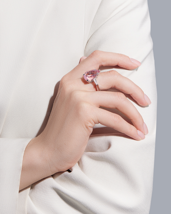 Кольцо с морганитом и бриллиантами, белое золото 4