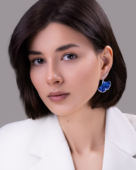 Серьги с сапфирами и бриллиантами, белое золото