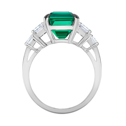 Кольцо с изумрудом и бриллиантами, белое золото 3