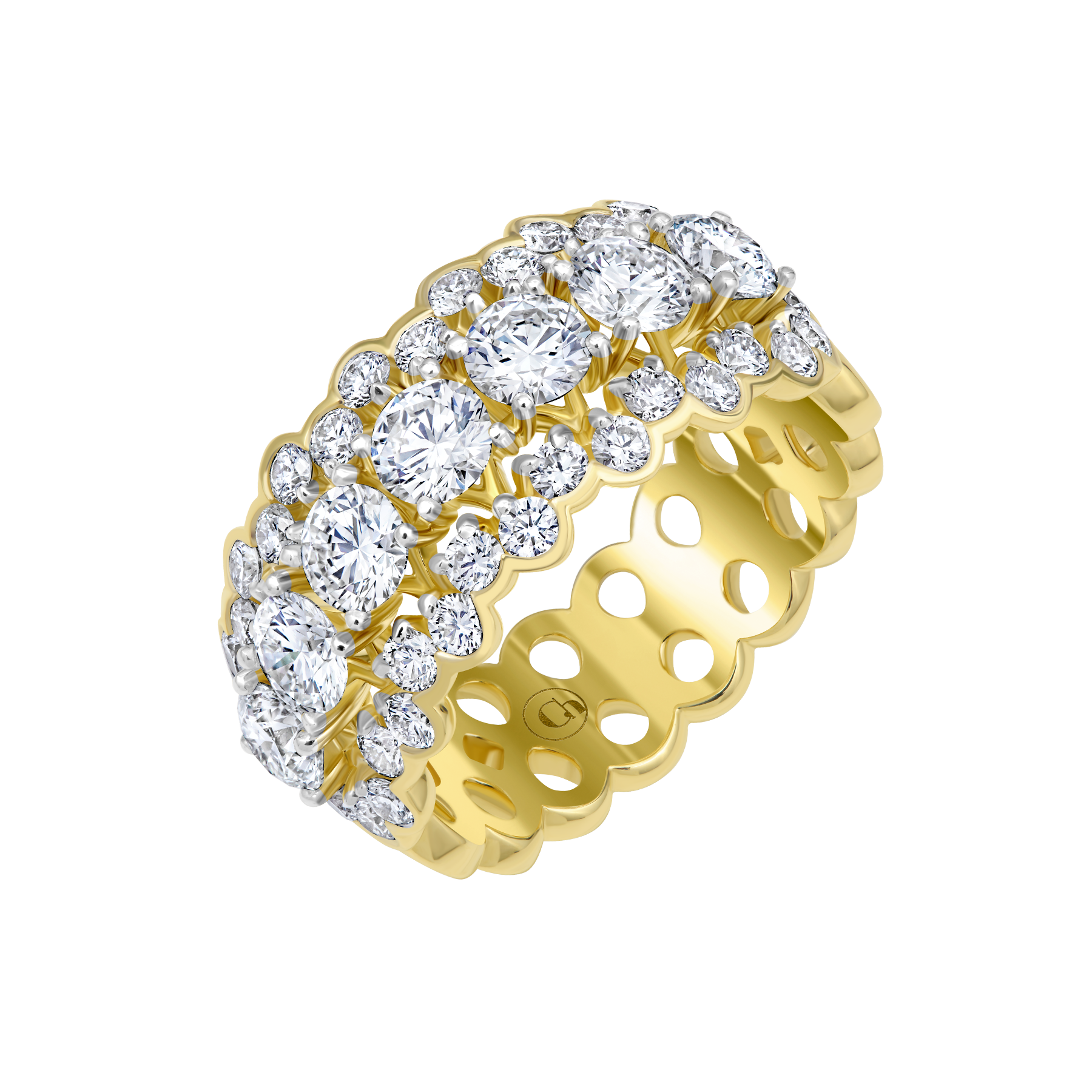 Кольцо с бриллиантами, желтое золото