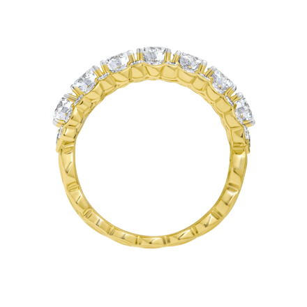 Обручальное кольцо с бриллиантами, желтое золото 3