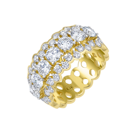 Обручальное кольцо с бриллиантами, желтое золото 1