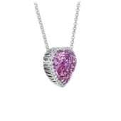 Колье с кунцитом и бриллиантами, белое золото