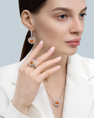 Колье со спессартином и бриллиантами, белое золото