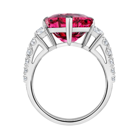 Кольцо с рубеллитом и бриллиантами, белое золото 3