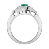 Кольцо с изумрудом и бриллиантами, белое золото