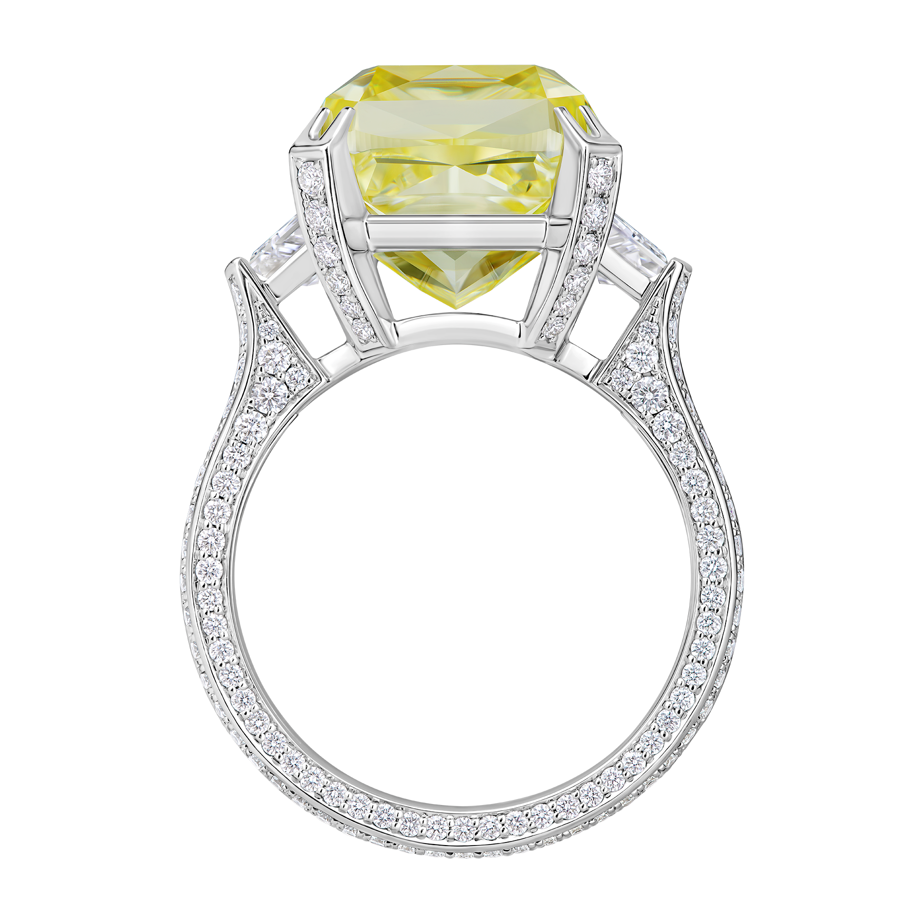 Кольцо с бриллиантами, белое золото