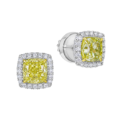 Пусеты с бриллиантами, белое золото