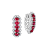 Серьги с рубинами и бриллиантами, белое золото