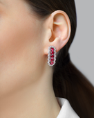 Серьги с рубинами и бриллиантами, белое золото