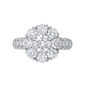 Кольцо с бриллиантами, белое золото