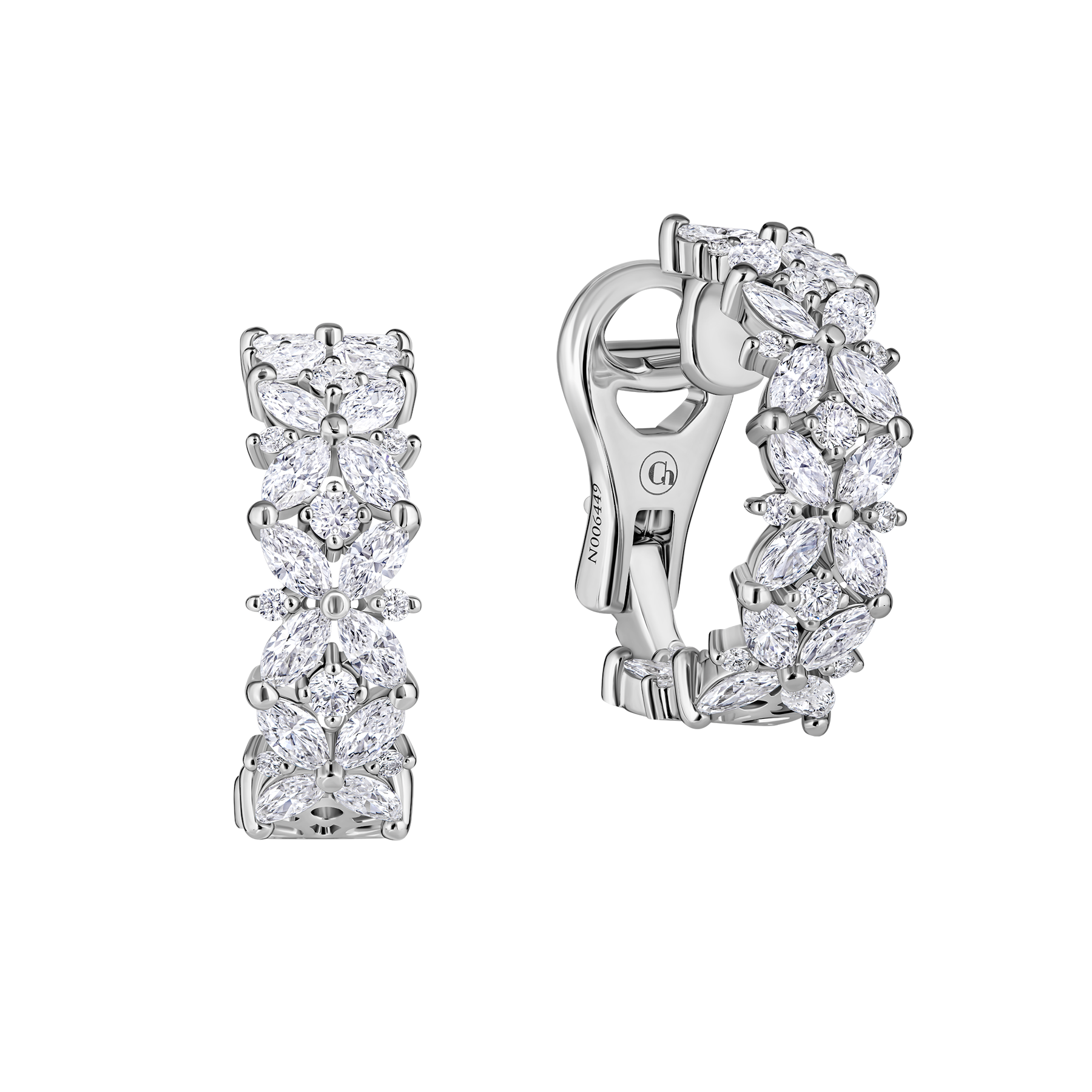 Серьги с бриллиантами, белое золото