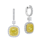 Серьги с бриллиантами, белое золото