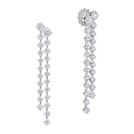 Пусеты с бриллиантами, белое золото 1